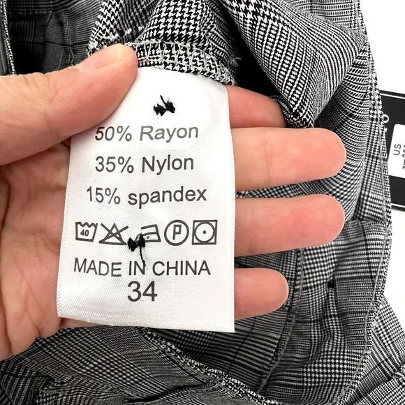 Gingtto Mens 34 Gray Plaid Skinny Chino Shorts Cuffed Stretch - Picture 6 of 12